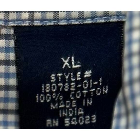 ⭐️ Gap 100% Cotton Blue White Plaid Button Down‎ Shirt Lightweight Men’s Size XL - Picture 4 of 5
